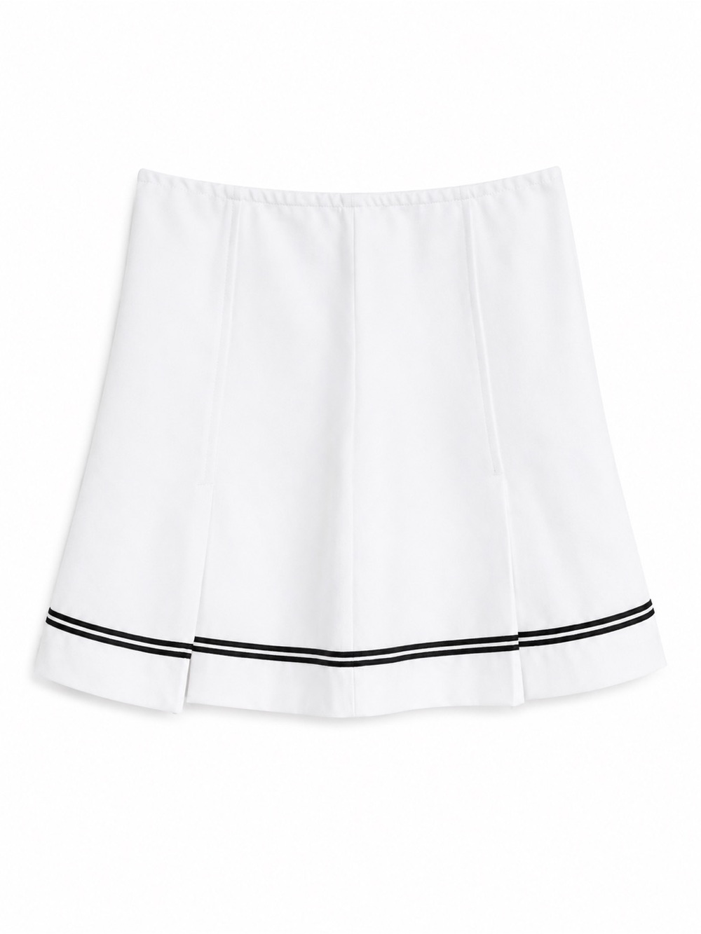 Vintage Le Château White Tennis Look Skirt with Black Stripe Trim Size 4